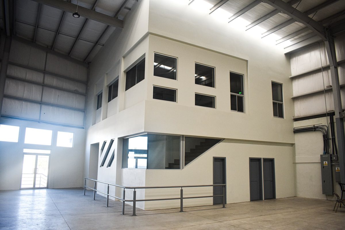Interior of the industrial bay and plant offices
